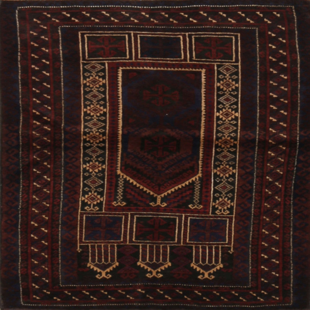 Ahgly Company Indoor Square Traditional Area Rugs, 4' Square