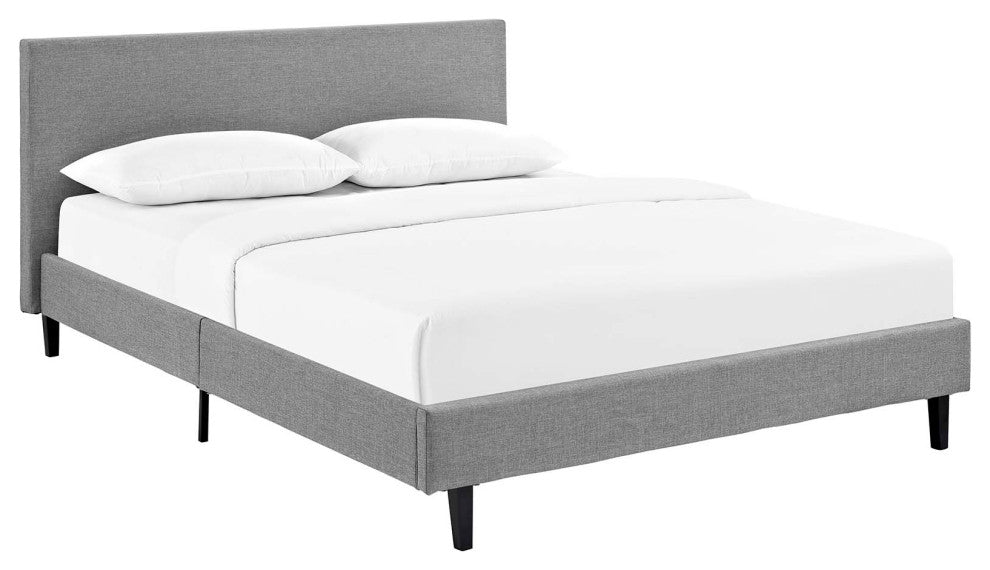 Light Gray Anya Full Fabric Bed
