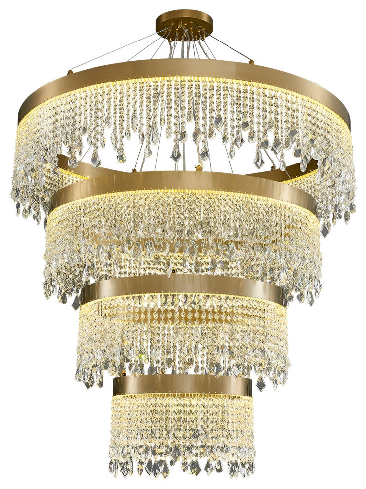 Loda | Multi-level Chic Large Crystal Chandelier, Cool Light 6000k