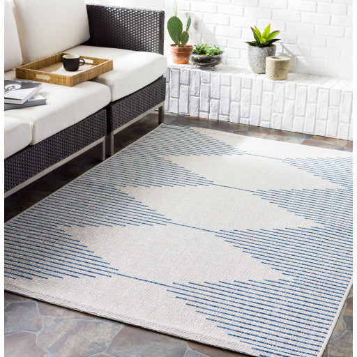 Surya Eagean EAG-2349 2'7"x12' Rug, Bright Blue/Navy/Pale Blue/White