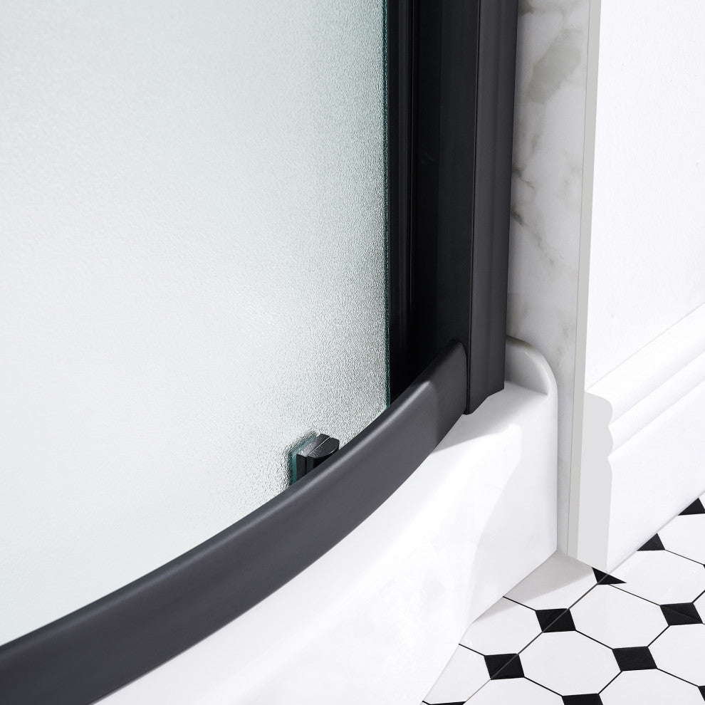 Ove Decors Breeze Shower Kit, Frosted Panels and Base, Black, 34"