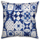 Watercolor Blue Boho 18x18 Spun Poly Pillow