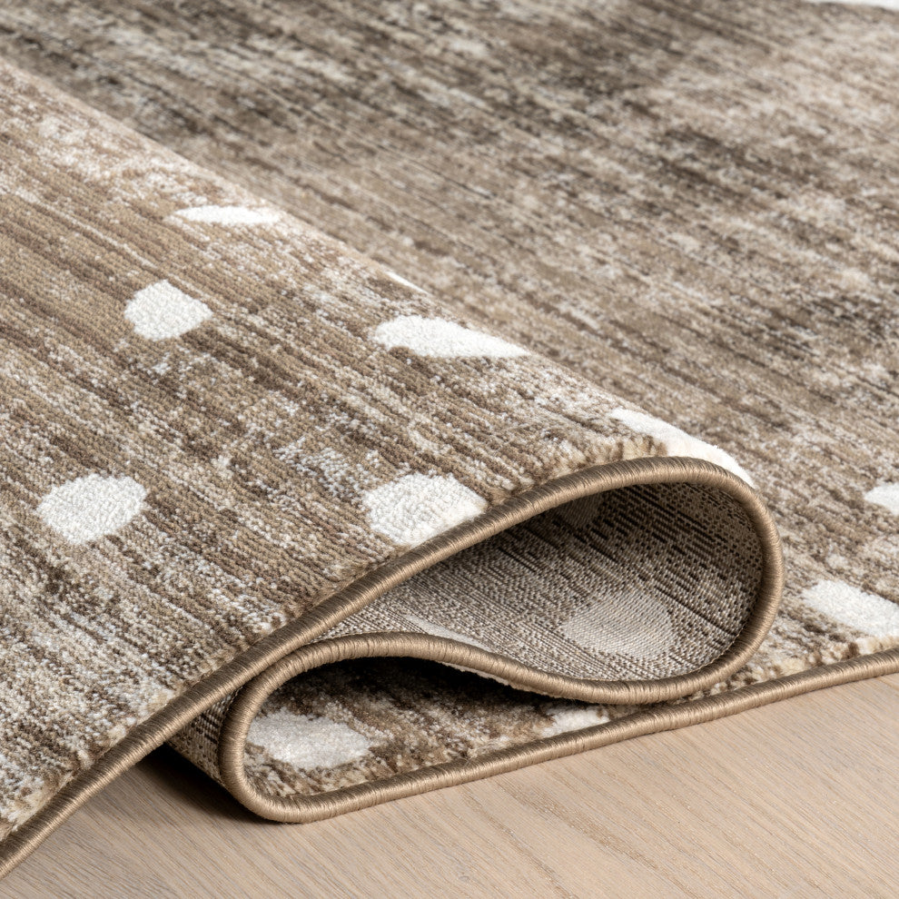 Manaslu Sunrise Fringed Area Rug, Light Brown 4'x5'7"