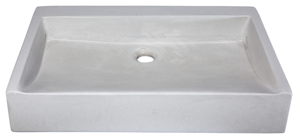Eden Bath EB_N006LG Rectangular Sloped Concrete Vessel Sink - Light Gray