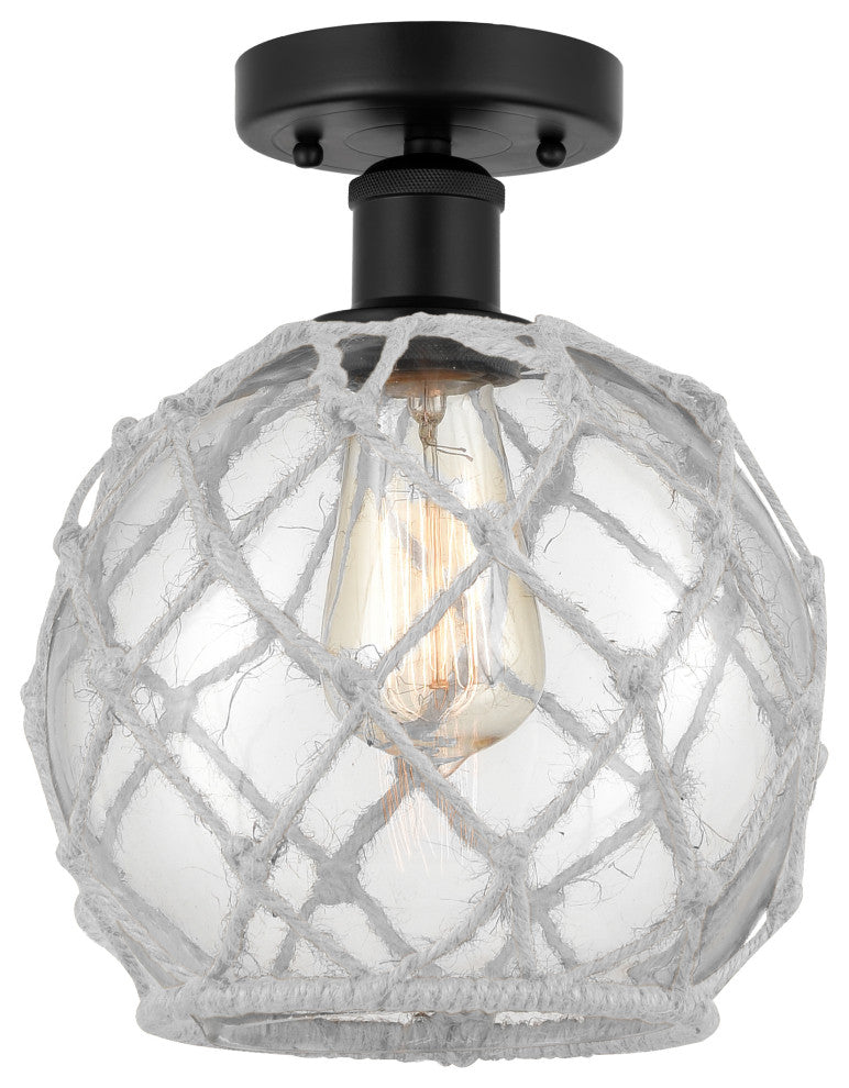 Innovations 616-1F-BK-G122-8RW 1 Light Semi-Flush Mount, Matte Black