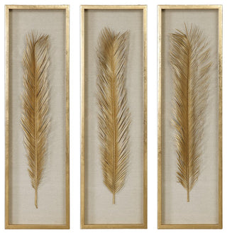 Uttermost Palma Gold Leaf Shadow Box Set of 3, 4176