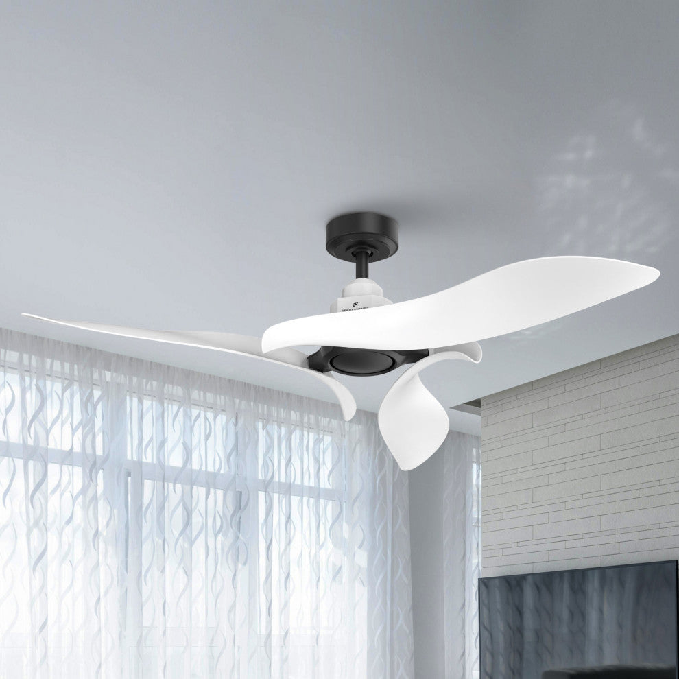 54 in. Indoor White Modern Ceiling Fan without Light