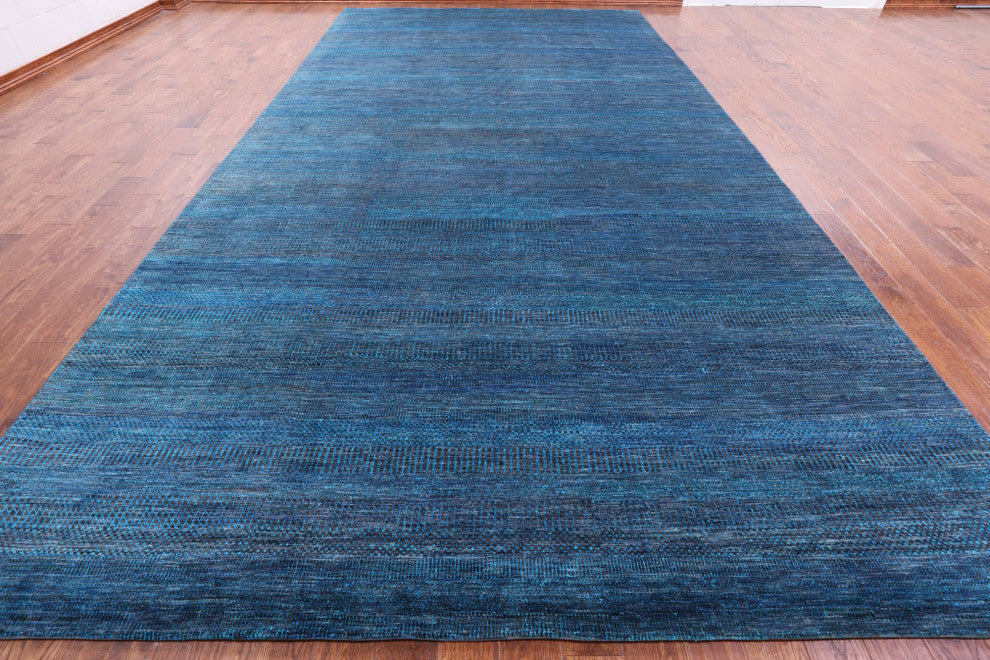 Wool and Silk Super Savannah Gabbeh Hand Knotted Rug 9' 0" X 17' 10"- Q6081