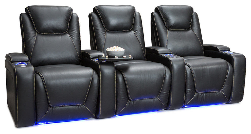 Seatcraft Equinox Leather Home Theater Seating Power Recline Headrest Lumbard, B