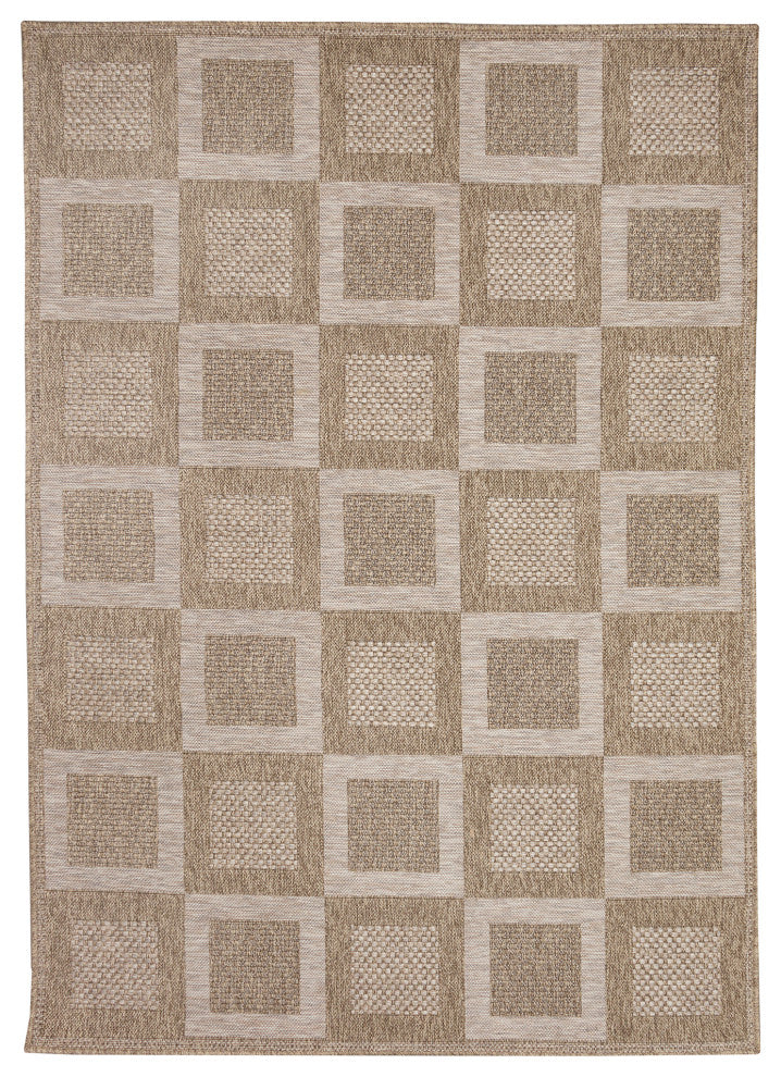 Orly Squares Indoor/Outdoor Rug Natural 1'11"x7'6"