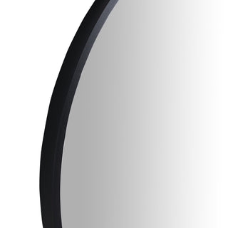 BNK 24 Inch Round Wall-Mirror, Black Metal Frame Wall Mounted Circle Mirror