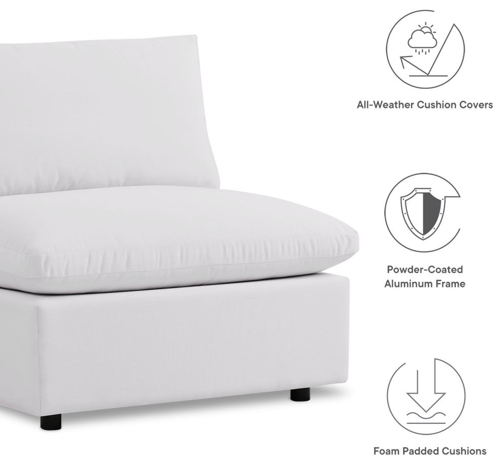 Modular Lounge Sectional Deep Sofa Set, White, Modern, Outdoor Hospitality