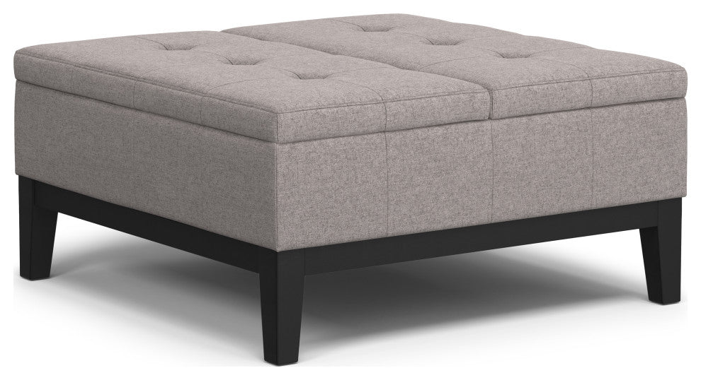 Dover Lift Top Coffee Table Storage Ottoman, Cloud Grey