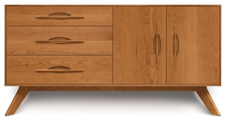 Copeland Audrey 3 Drawers On Left, 2 Doors On Right Buffet, Natural Cherry