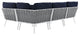Outdoor Patio Aluminum Outdoor Patio Aluminum Large Sectional Sofa, White Navy