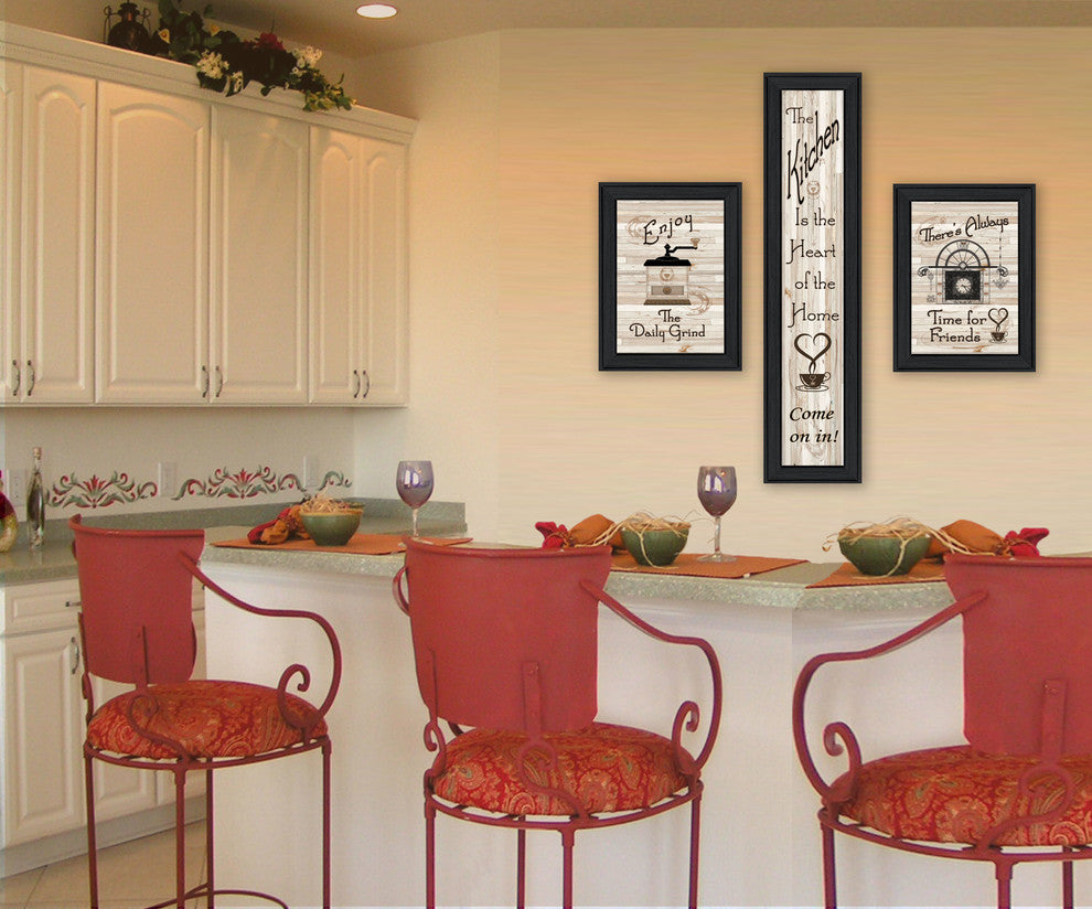 "The Kitchen Collection I" 3-Piece Vignette by Millwork Engineering, Black Frame