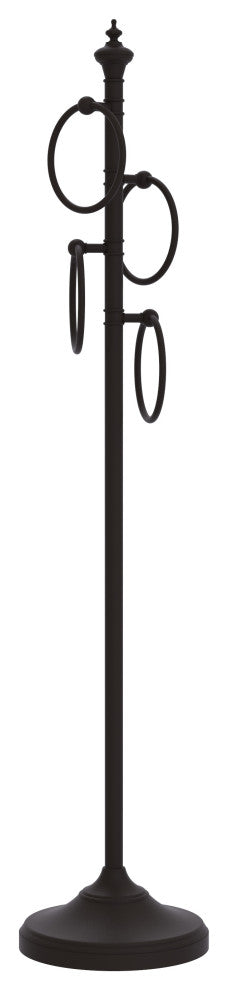 Floor Standing 4 Towel Ring Stand, Oil Rubbed Bronze
