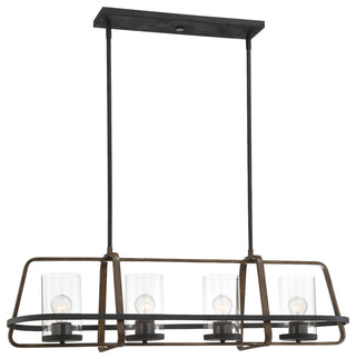 Ryder 4 Light Island Chandelier, Forged Black