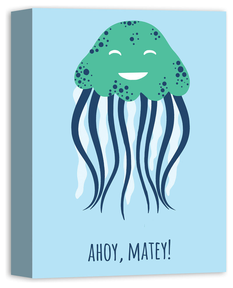 Ahoy Matey Jellyfish 12x16 Canvas Wall Art