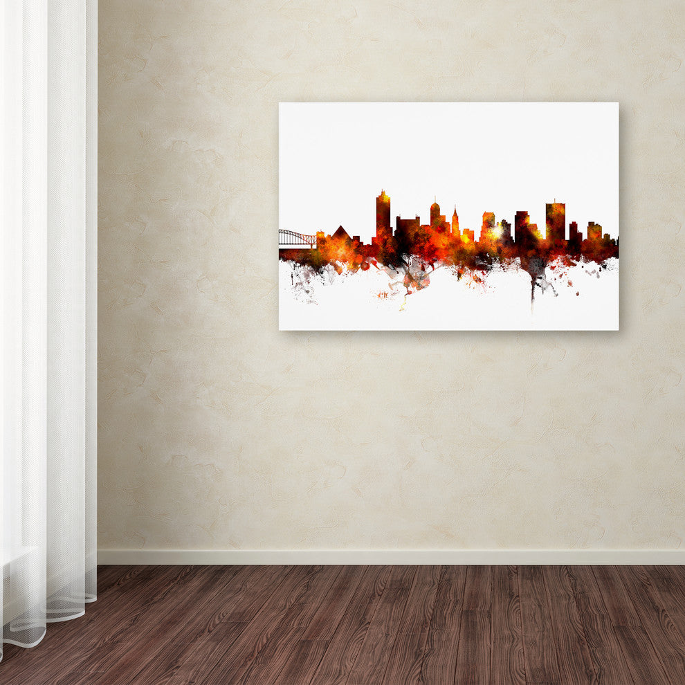 Michael Tompsett ''Memphis Tennessee Skyline Red'' Canvas Art, 12x19