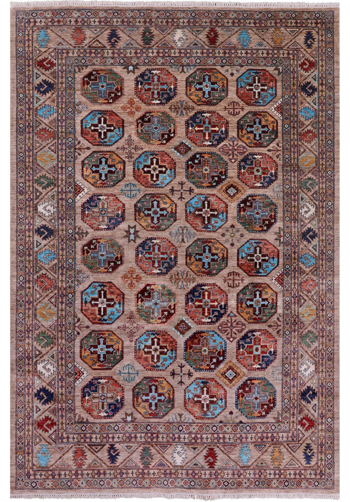Bokhara Handmade Wool Rug 6' 9" X 10' 0" Q11279