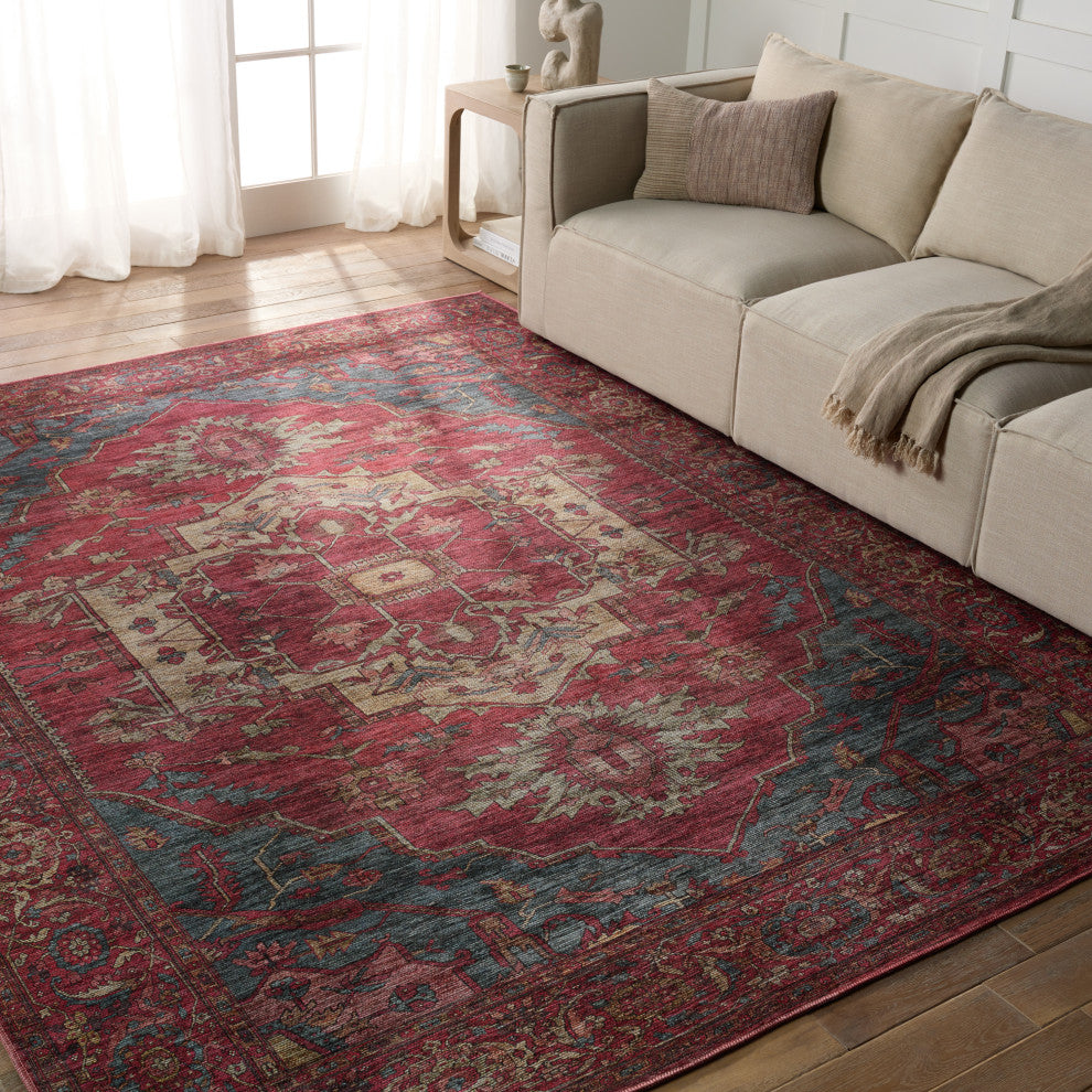 Vibe by Jaipur Living Gloria Medallion Red/ Blue Area Rug 7'10"X10'