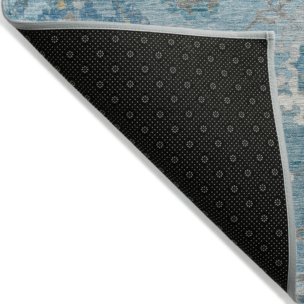Machine Washable Indoor/Outdoor Chantille ACN1373 Teal 8' x 10' Rug