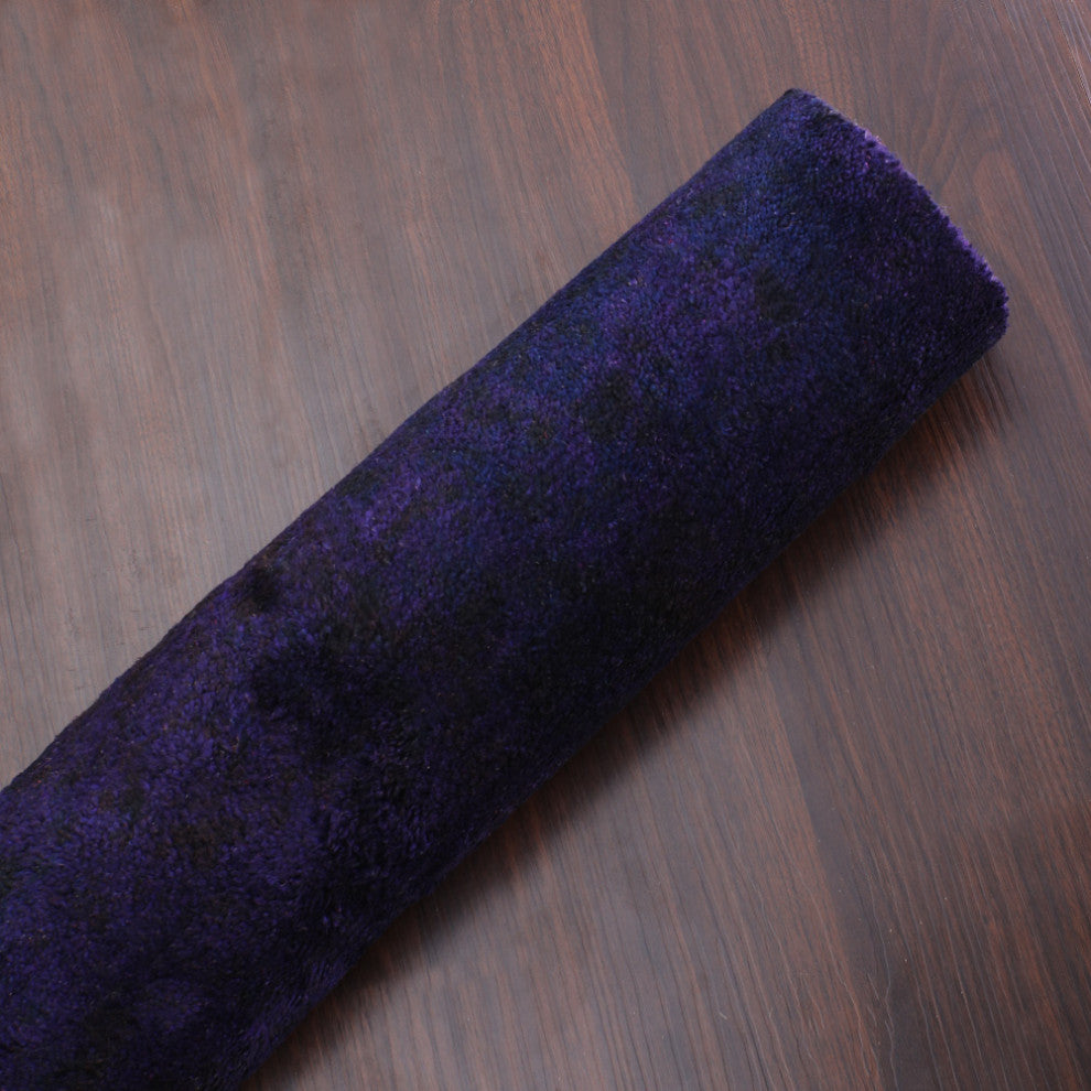 Hand Knotted Loom Silk Mix Area Rug Solid Purple