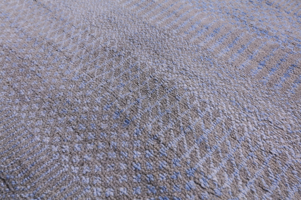 6' 1" X 9' 2" Savannah Grass Wool and Silk Hand Knotted Rug Q11416