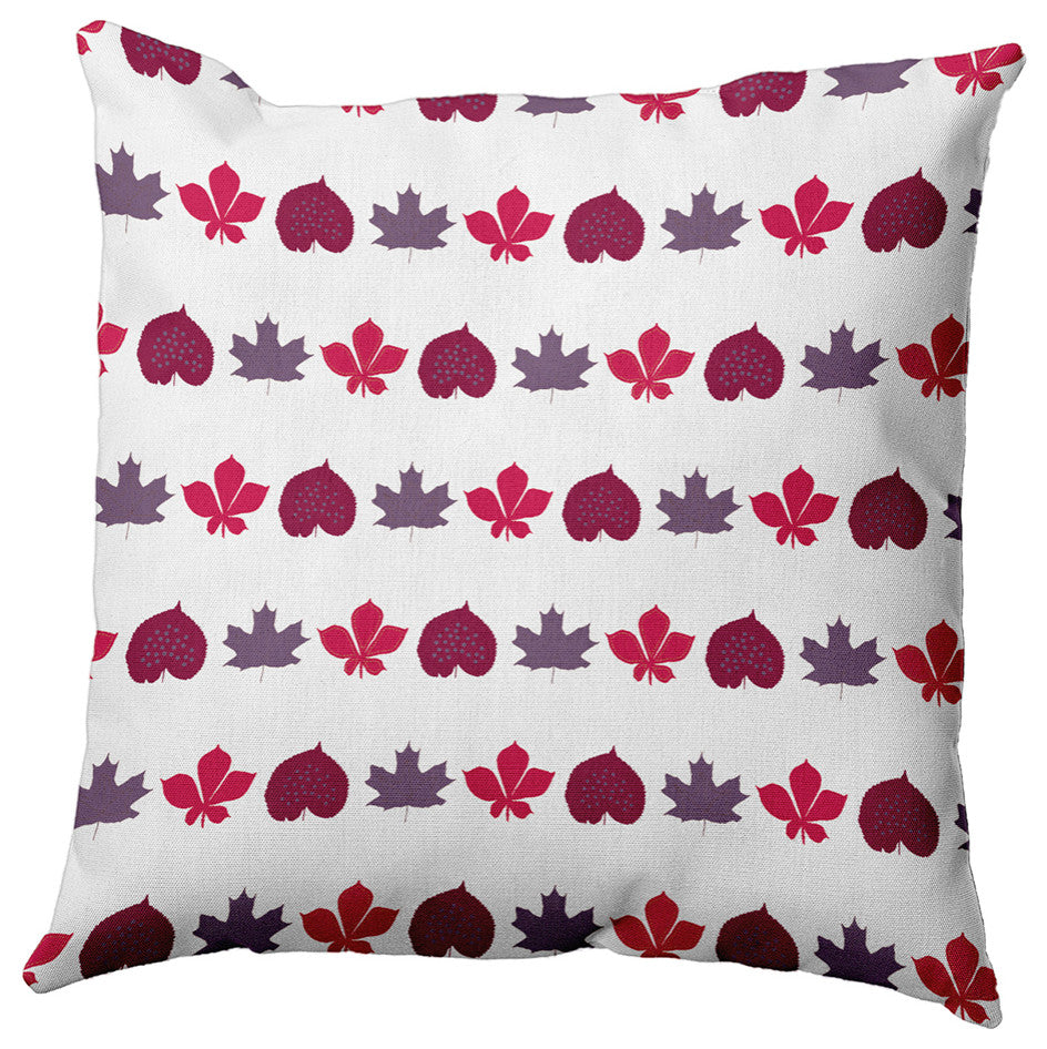 Leaf Stripe Accent Pillow, Plum, 16"x16"