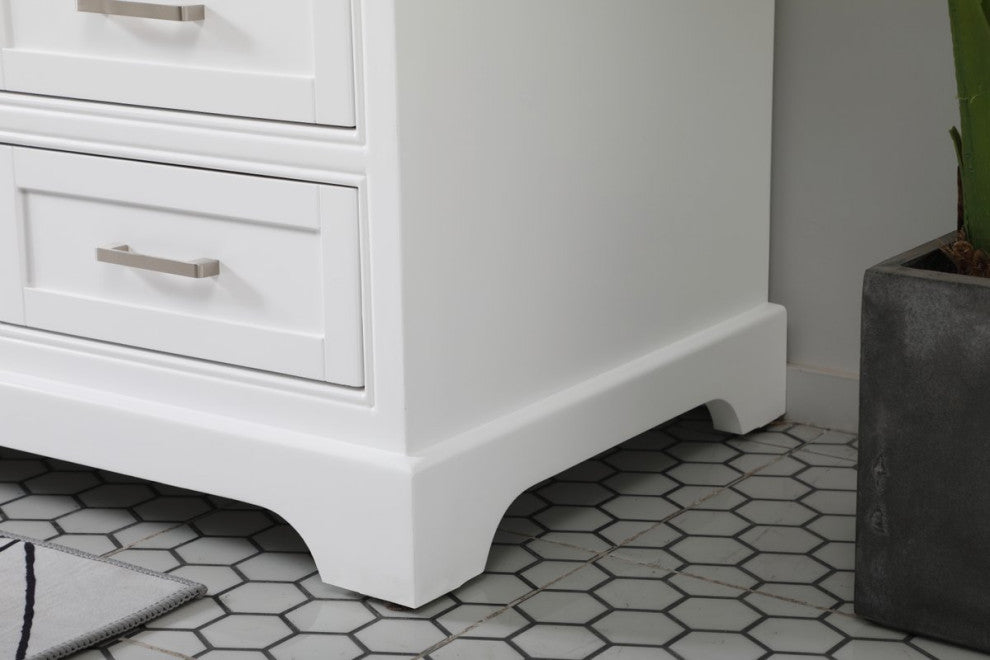 Amber Single Bathroom Vanity, Blue, White, 60"