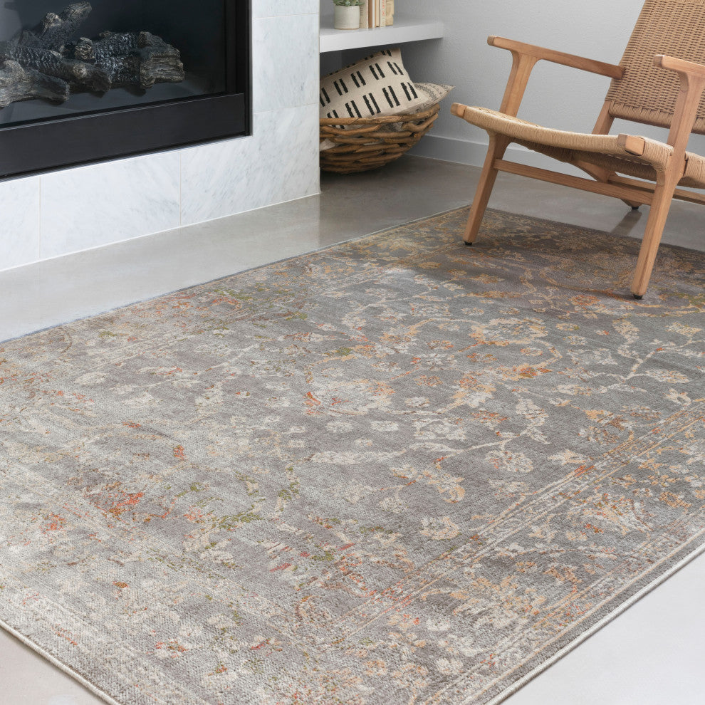 Isadora Rug, Silver and Silver, 6'x9'
