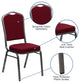Crown Back Stacking Banquet Chair in Burgundy Fabric-Silver Vein Frame