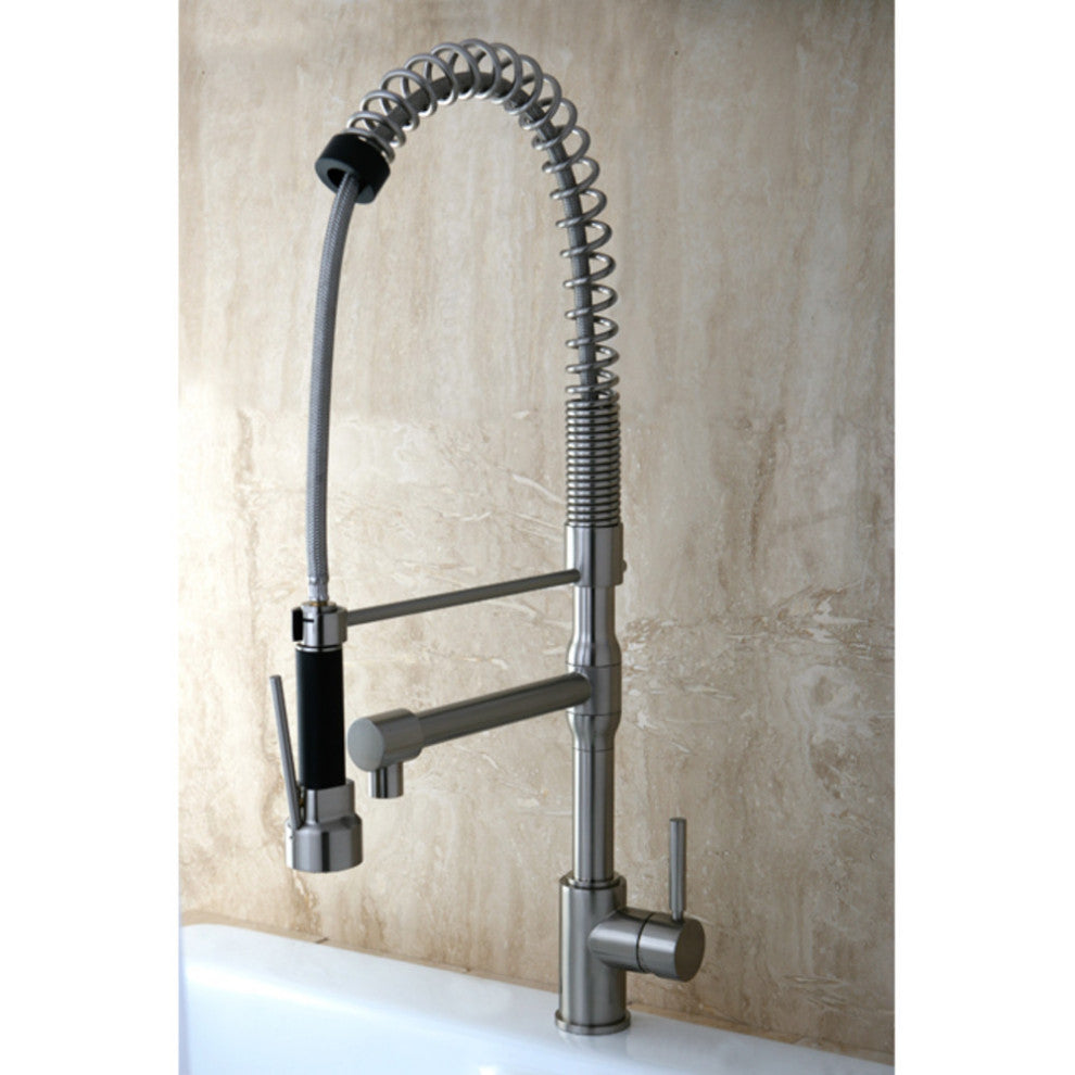Kingston Brass Single-Handle Pre-Rinse Kitchen Faucet, Brushed Nickel