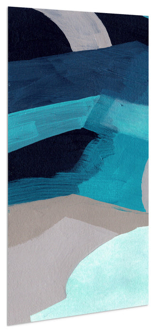 "Puzzle Blues A" Frameless Free Floating Panel Graphic Wall Art, 72"x36"