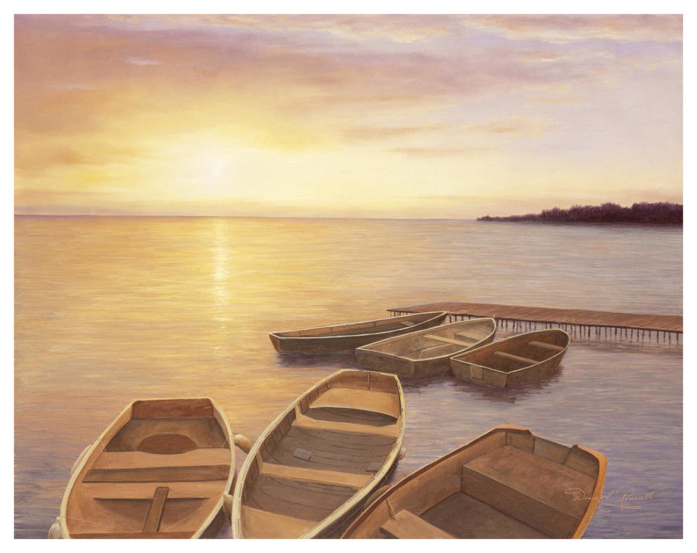 "Boats At Dock" Digital Paper Print by Diane Romanello, 26"x20"