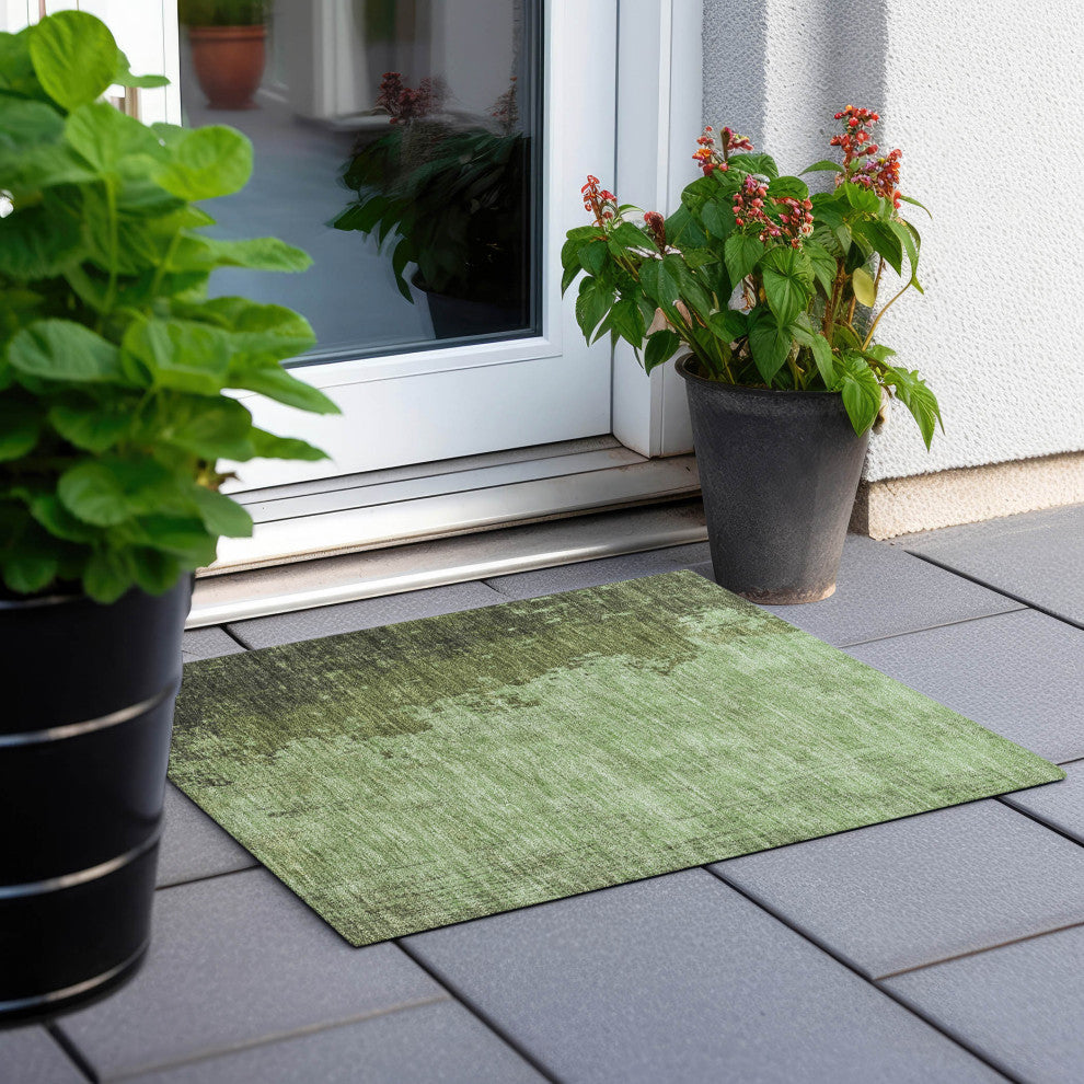 Machine Washable Indoor/Outdoor Chantille ACN1912 Aloe 1'8" x 2'6" Rug