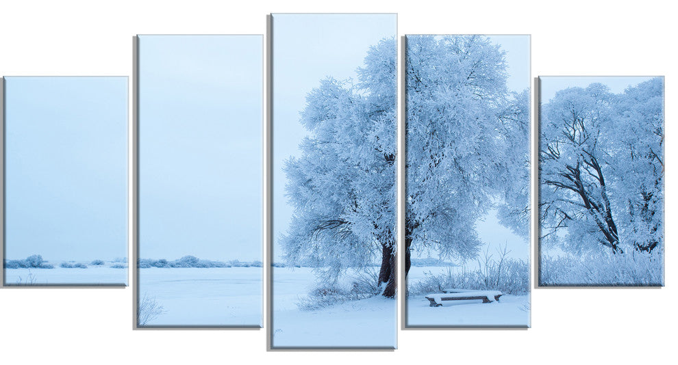 Foggy Yuriev Monastery, Large Landscape Canvas Art, 60"x32", 5 Panels