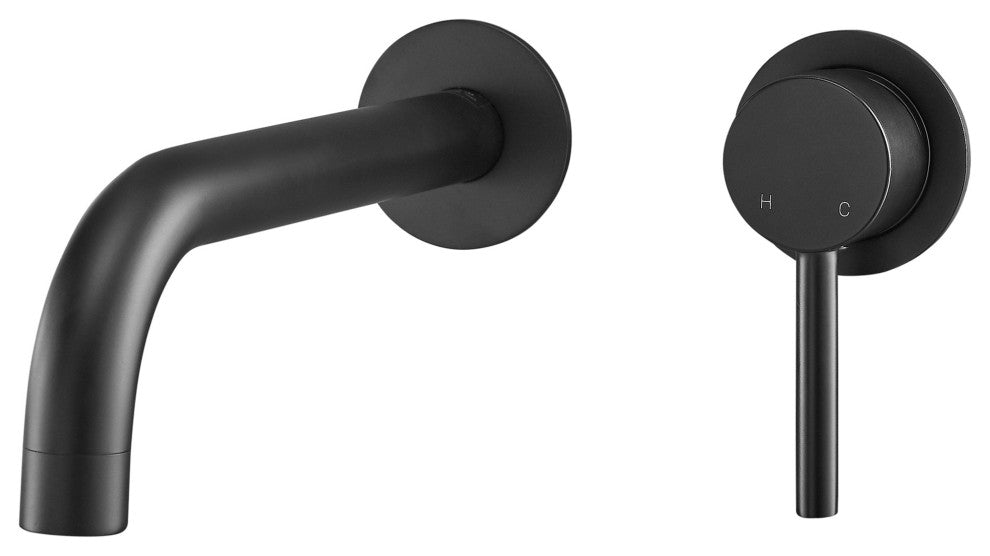 Ivy Single-Handle, Wall-Mount, Bathroom Faucet, Matte Black