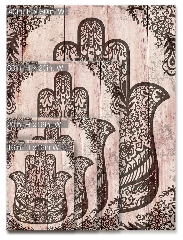 Ready2HangArt Inspirational 'Hamsa Hand II' Wrapped Canvas Wall Art
