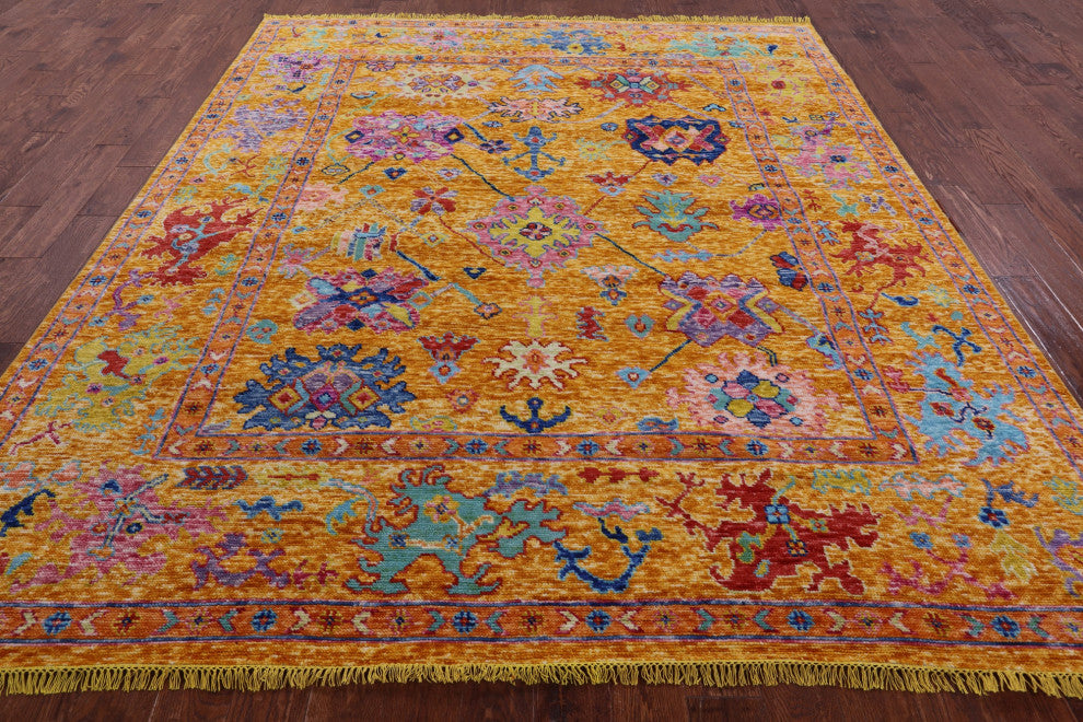 8' 3" X 9' 9" Turkish Oushak Hand Knotted Wool Rug - Q16052