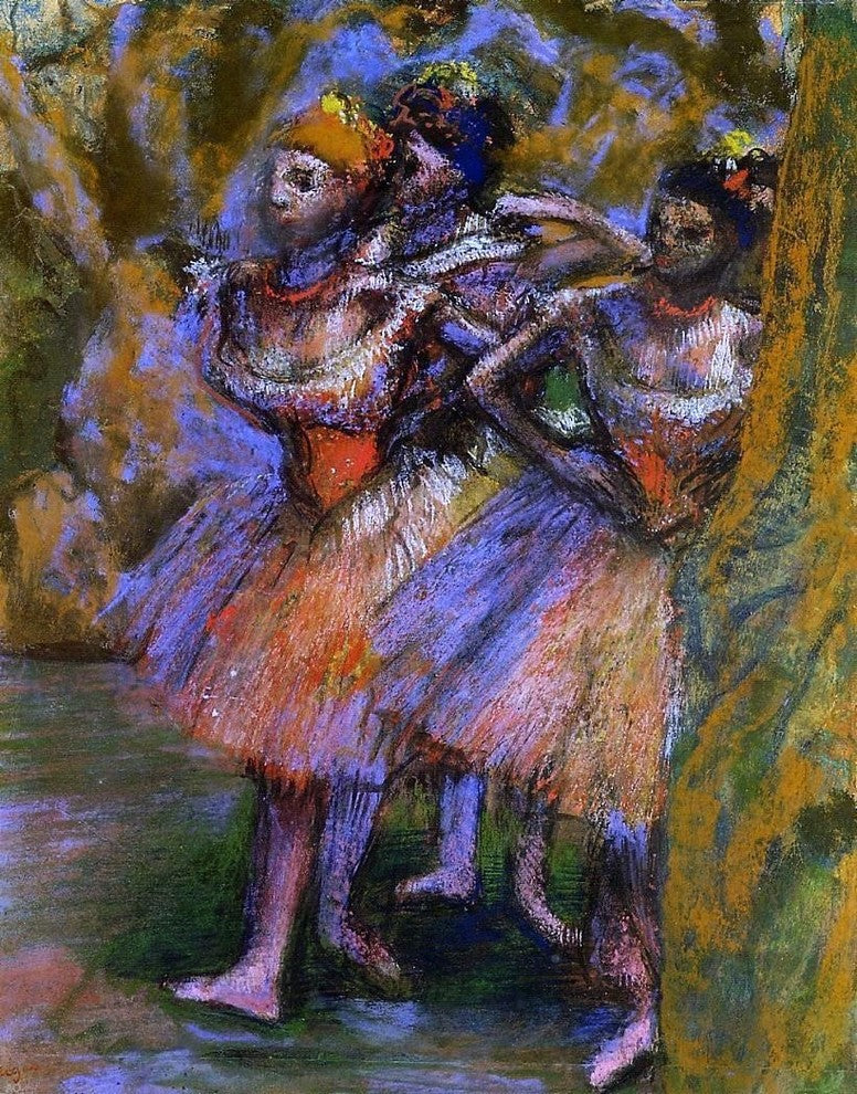 Edgar Degas Three Dancers, 21"x28" Gallery Wrapped Canvas Print