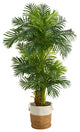 6' Hawaii Artificial Palm Tree, Handmade Natural Jute and Cotton Planter