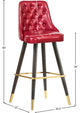 Portnoy Faux Leather Upholstered Bar Stool, Set of 2, Red