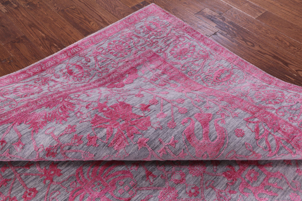 Hand Knotted Persian Wool & Silk Rug 8' 2" X 10' 1" - Q15750