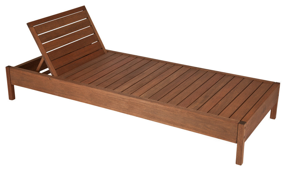 Grass Eucalyptus Wood Outdoor Reclining Chaise Lounge Chair With Cushion