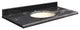 Quartz 43"x22" Vanity Top, Single Faucet Hole, Milky Way, Biscuit Bowl