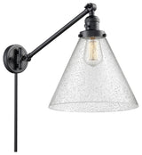X-Large Cone 1-Light Swing Arm, Matte Black, Seedy