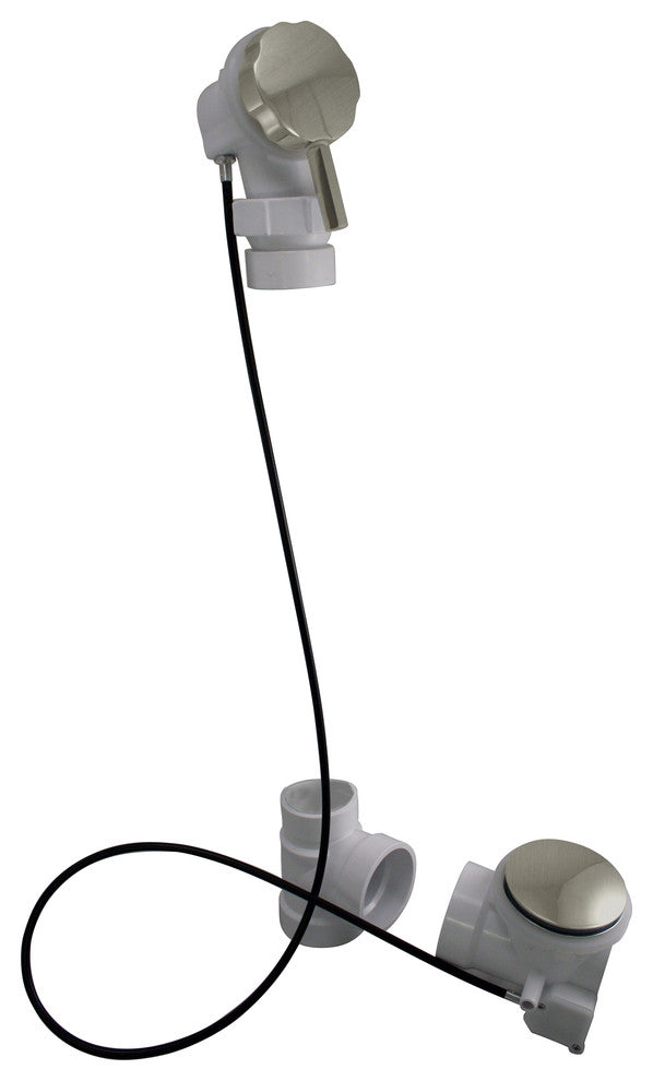 Rapid Flow 2" Ball Joint Head PVC Cable Drive With 45" Cable, Satin Nickel