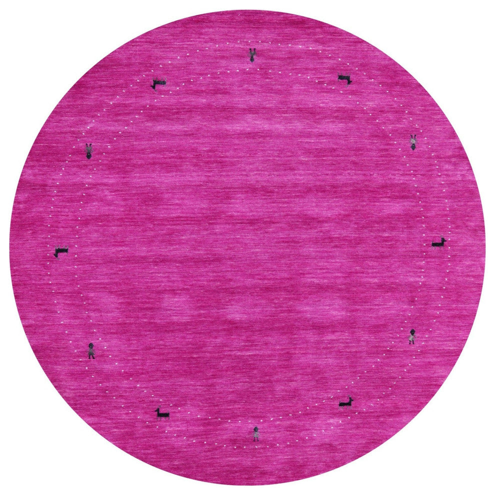 6' Round Persian Gabbeh Hand Knotted Wool Rug - Q15048